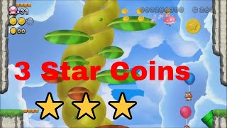 Sparkling Waters A Skyward Stalk | 3 Star Coin Guide ⭐⭐⭐| New Super Mario Bros. U Deluxe ⛳