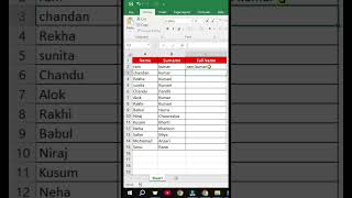 Flash Fill -Full Name - Excel tips & Tricks from @shashicomputeracademy