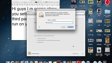 Setting for allowing third party softwares on Mac OS Mountain Lion