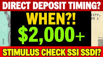 DATA DIRECTE STORTING? TIJDSTIP VOOR STIMULATIECHEQUES VAN MEER DAN $ 2.000 VOOR ALLE BEGUNSTIGDE...