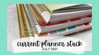 CURRENT PLANNER STACK! | updated planner line-up | JULY 2021 | tattooed teacher plans
