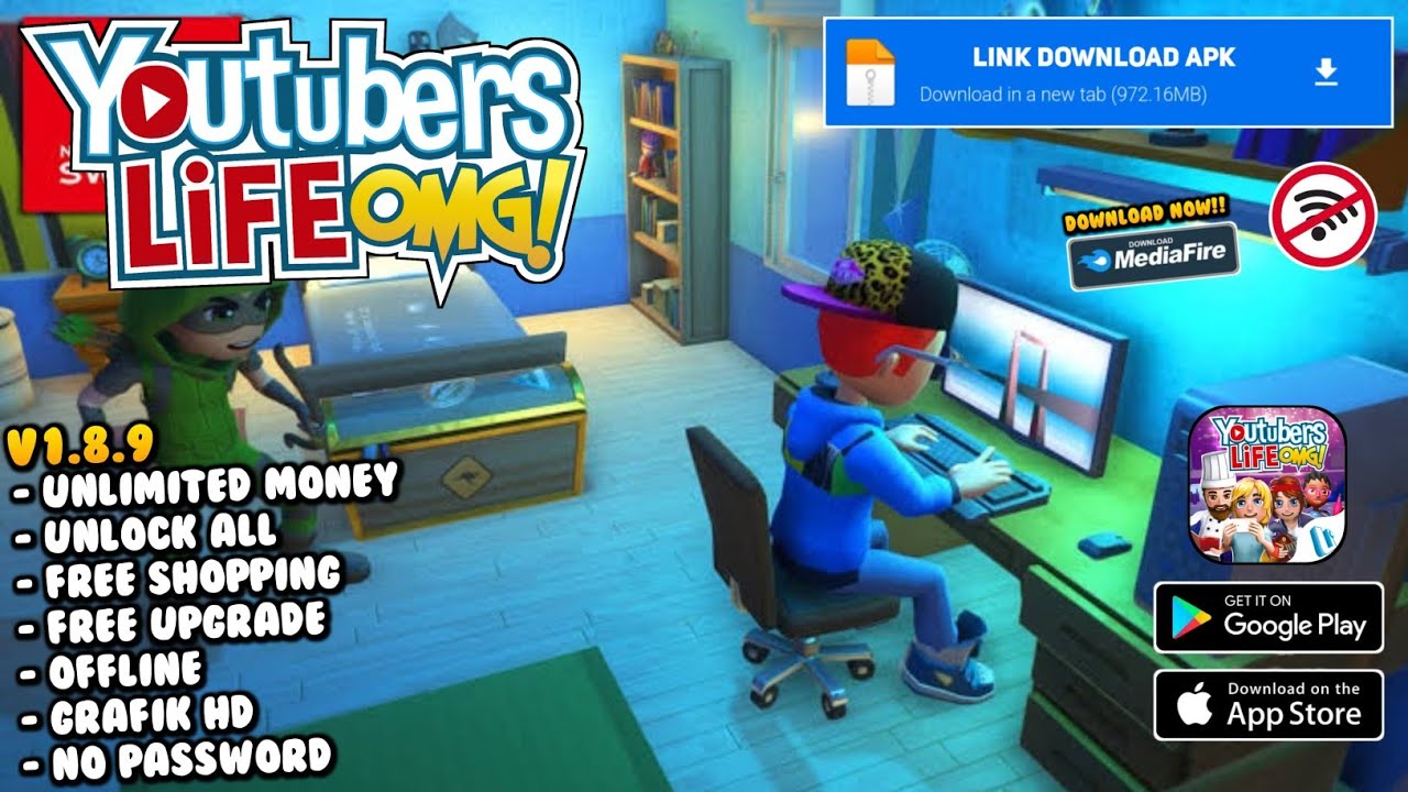Youtubers Life Mod Apk v1.8.9 Terbaru 2025 Unlimited Money Game
