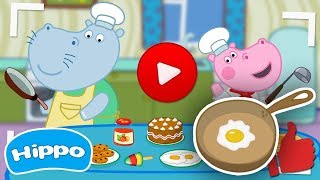Hippo 🌼 Émission de cuisine 🌼 Recette d'œufs sur le plat 🌼Cartoon et jeu screenshot 5