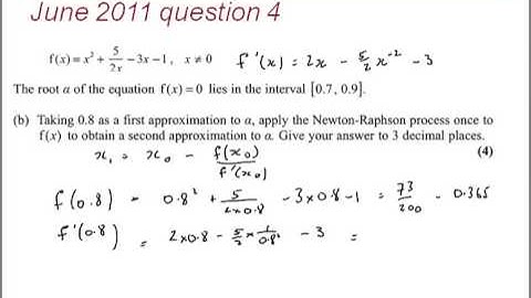 FMSP Revision: Edexcel FP1 June 2011 qn 4 - Numerical solutions of equations