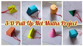 Maths Working Model/ 3-D Shapes Pull Up Net Maths Project/ Maths Exhibition Model Easy #mathstlm
