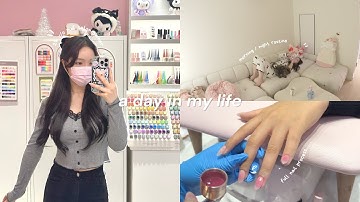 a day in my life as a nail salon owner in nyc ⋆˙⟡♡ (morning/night routine, full nail process)