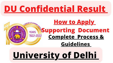 How to Apply Du Confidential Result 2023, University of Delhi