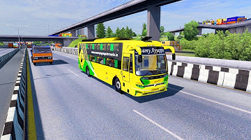 Bus Driving on Four Lane Road | Prakash Vega AC Bus | Swamy Ayyappa Travels