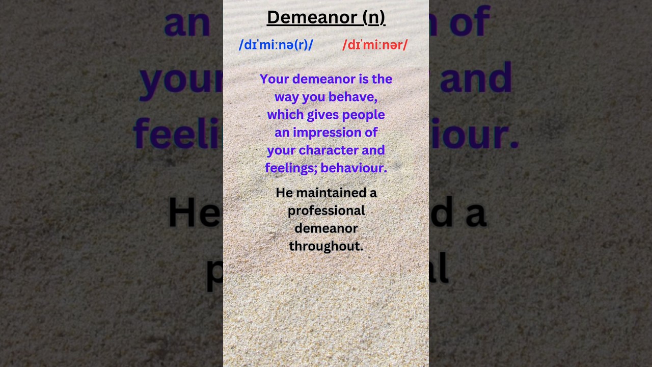 050 DEMEANOR MEANING 