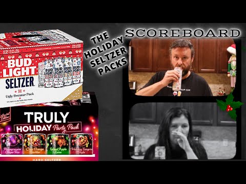 Bud Light Seltzer Ugly Sweater Pack VS Truly Holiday Party Pack by Cam & Theresa
