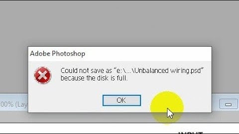 Could not save as ... because the disk is full (Photoshop error)