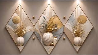 4K Relaxing Frame TV Art | Luxury Diamond Triptych Wall Decor | Elegant Gold Botanical Design #4k screenshot 3
