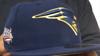 Patriots 'SUPER BOWL XXXVI GOLD-50' Navy Fitted Hat by New Era