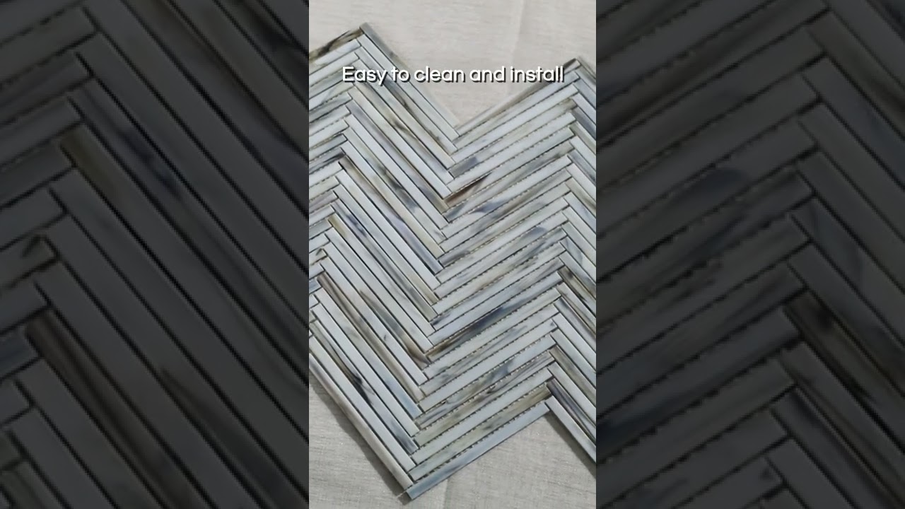 Herringbone Rainbow Glass Mosaic from Century Mosaic