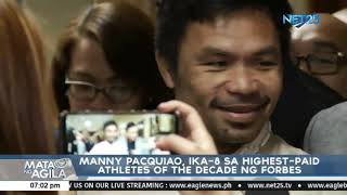Manny Pacquiao, ika-8 sa highest paid athletes of the decade ng Forbes Update