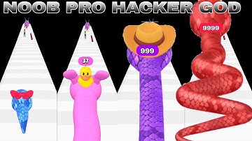 NOOB VS PRO VS HACKER VS GOD in Snake Run Race 💥 🐍