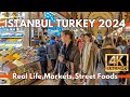 Istanbul turkey 2024 real lifemarketsstreet foods in sirkeciegyptian bazaar  4k walking tour
