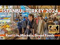 Istanbul turkey 2024 Real Life,Markets,Street Foods in Sirkeci,Egyptian Bazaar | 4K Walking tour