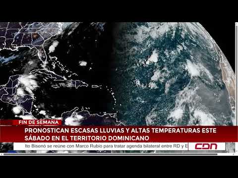Sparse rain and high temperatures forecast for this Saturday in the Dominican territory