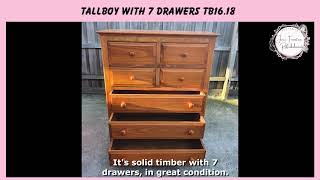 Solid Timber Tallboy With 7 Drawers TB16