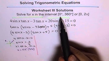 Trigonometric Equations Worksheet 3 Solutions Q3 - EDEXCEL - GCSE - SAT