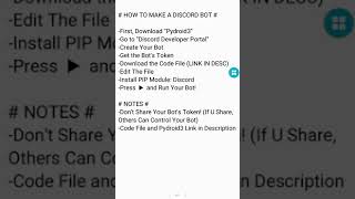 HOW TO MAKE A DISCORD BOT ON ANDROID? @1 | NO COMPUTER | NEW METHOD 2019 | %100 FREE screenshot 2
