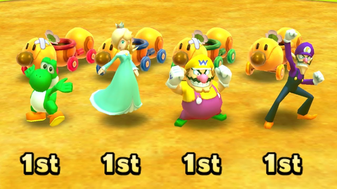 Mario Party: Star Rush MiniGames - Yoshi  vs Rosalina vs Wario vs Waluigi (Master Cpu)