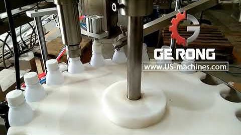 Automatic turntable type bottle capping machine with plastic cap sorting feeding system