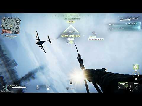 Operator on a balloon line being pulled up to a cargo plane, with a New Unlock notice on screen, at the end of Operation Shopping Hacks