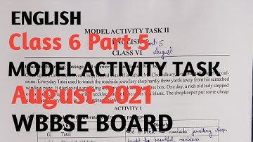 Class 6 Part 5 ENGLISH MODEL ACTIVITY TASK AUGUST 2021 ইংরেজি