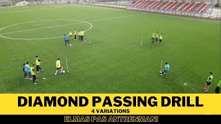 Diamond Passing Drill | 4 Variations | (Passing Accuracy and Quality in Football)