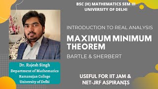 MAXIMUM MINIMUM THEOREM | REAL ANALYSIS | BARTLE & SHERBERT