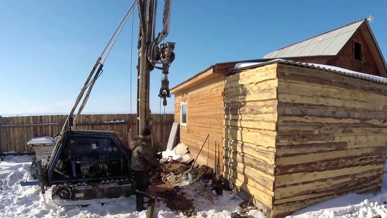 Бурение шнеком, пос. Аэропорт, г. Улан-Удэ - YouTube