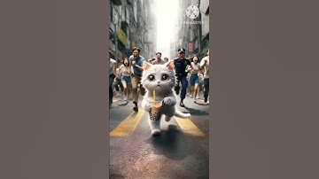 Police ran behind cute kitten |#cat #cutecat #shorts #catstory  #trending #catshorts #catlover #sad