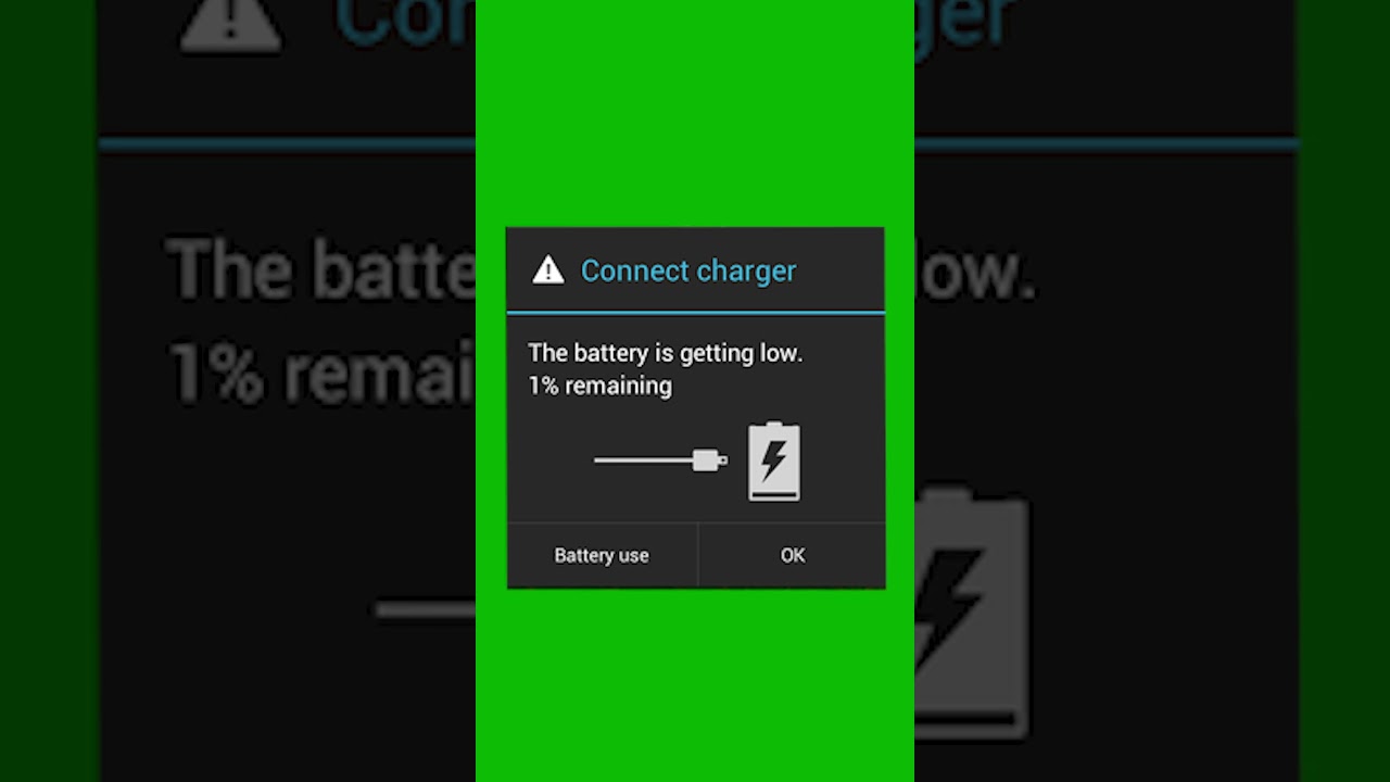 Low battery android green screen
