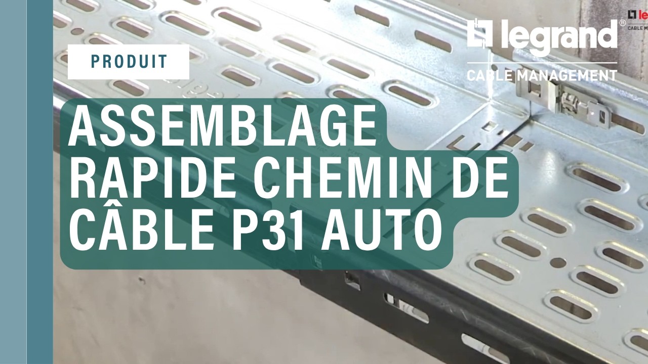 Chemin de câbles P31 Auto : assemblage rapide 2 longueurs P31 Auto ht 50 avec éclissage automatique