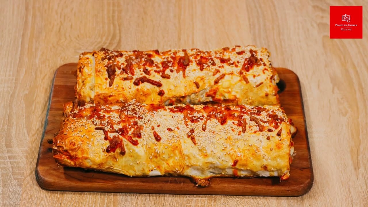 М'ясний рулет з лаваша і сиром!