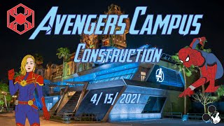 Avengers Campus Construction Update (4/15/2021) Spider-Man Ride, Quinjet, & New Pym Tech Facade