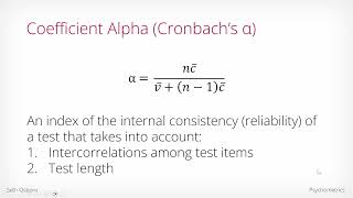 Coefficient Alpha (Cronbach's α) Explained