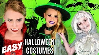 3 EASY Halloween Costumes Vampire Ghost and Witch Makeup and Costumes
