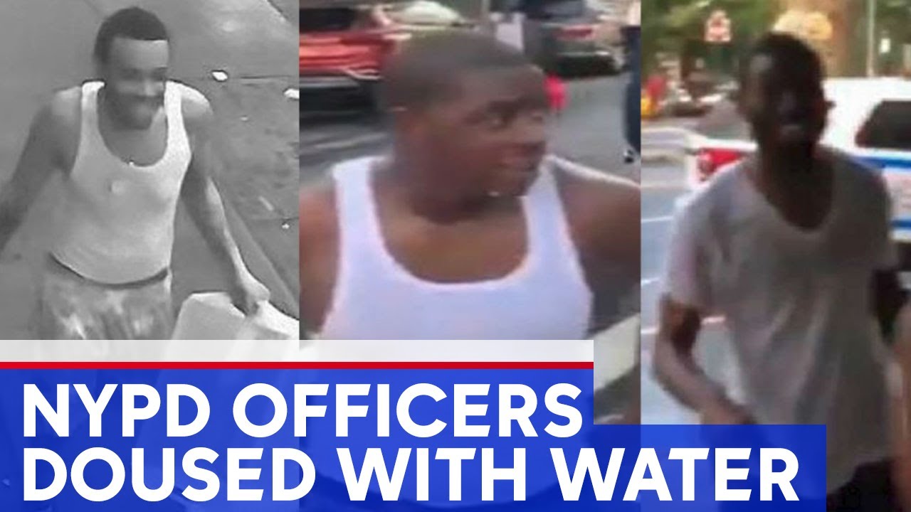 NYPD searching for men who doused officers with water - YouTube