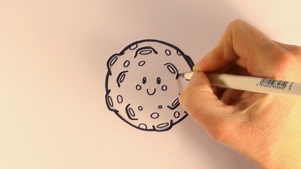 How to Draw a Cartoon Full Moon - YouTube