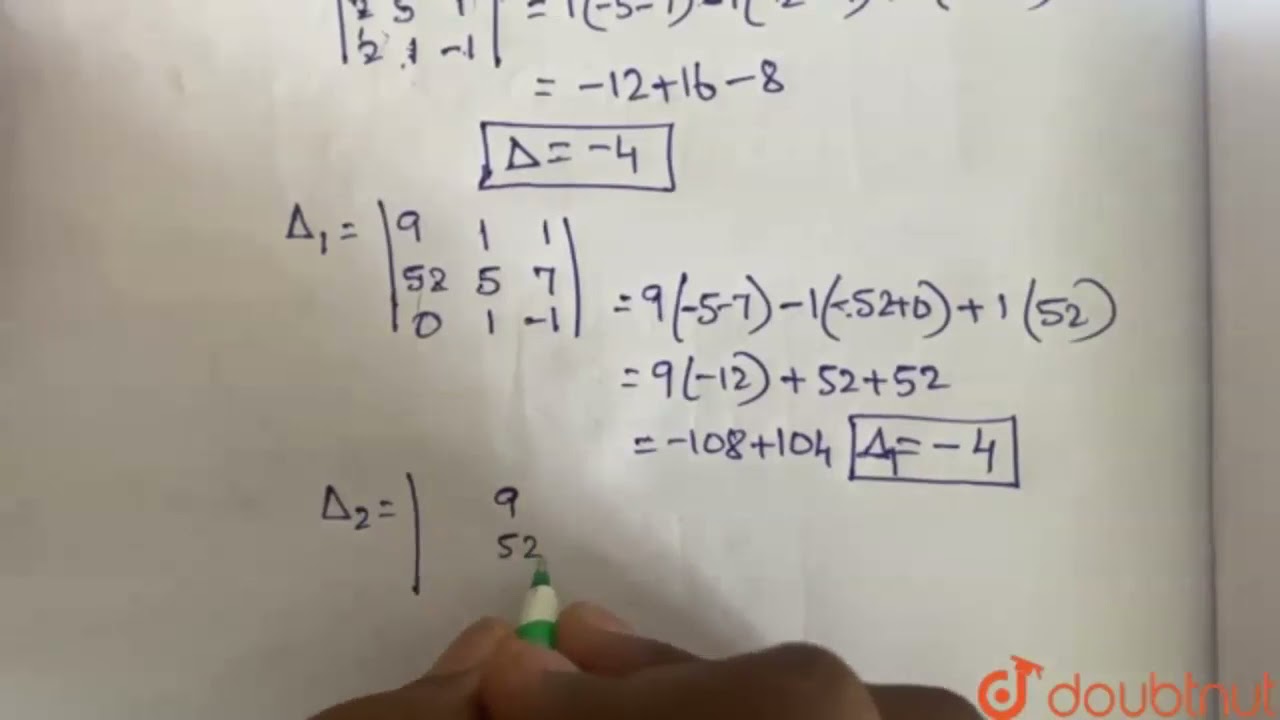 By Using Cramer s Solve x y z 9 2x 5y 7z 52 2x y z 0 Class 12 MATH by-using-cramer-s-solve-x-y-z-9-2x-5y-7z-52-2x-y-z-0-class-12-math