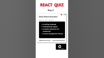 React JS Coding Challenge Day - 2 🔥 #shorts  #youtubeshorts  #viralvideo   #reactjs  #quiz