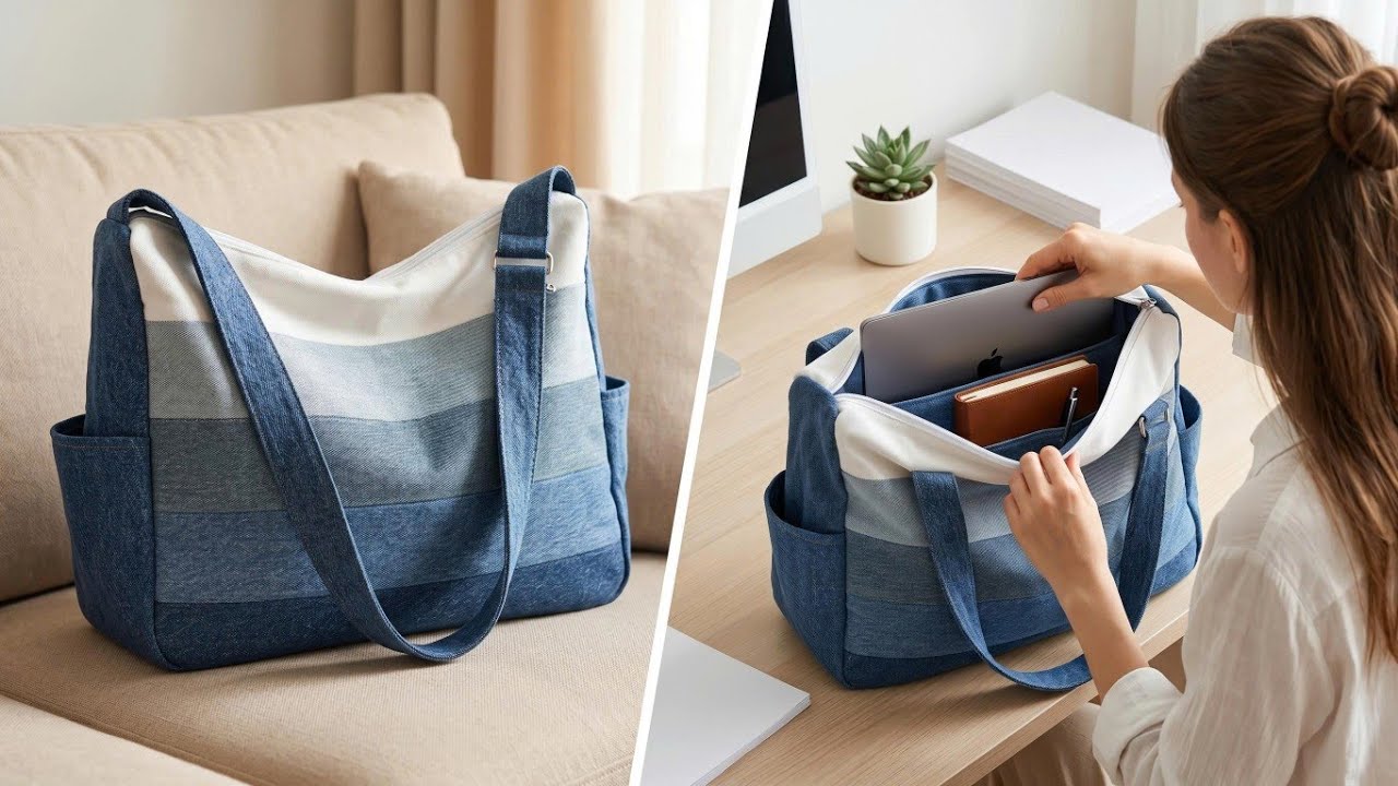 Upcycle Lab Only 15 Minutes To Make Stunning Bag From Old Jeans! 🔥 | Upcycled Denim ...