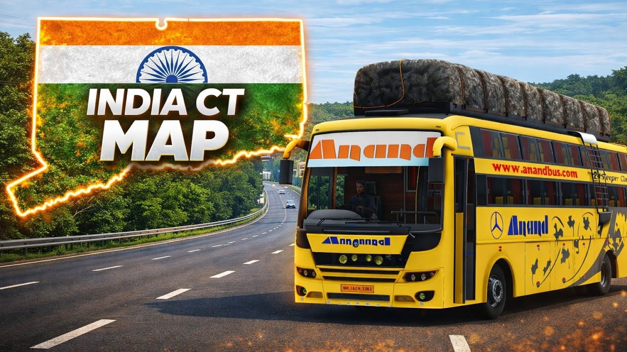 DAMODAR DRIVE IN INDIA  CT MAP- Smooth Bus Drive in Nagercoil to kanyakumari Road | ETS2 Gameplay