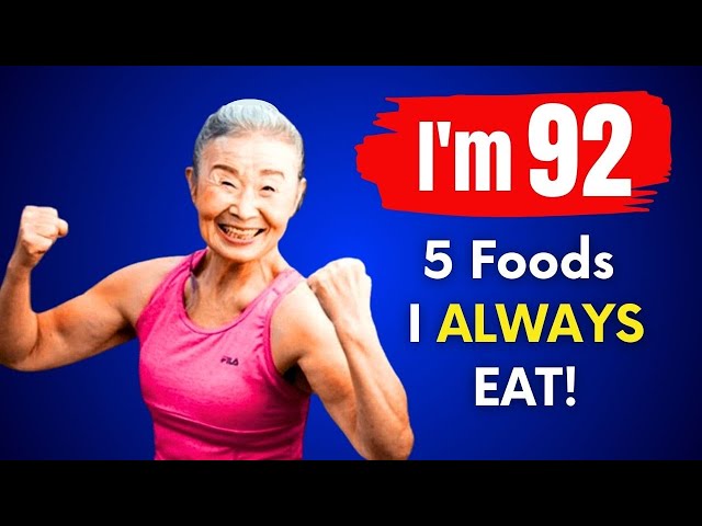 I eat TOP 5 Food and Don't Get OLD! Japan's OLDEST Fitness Instructor 92 yr old Takishima Mika class=