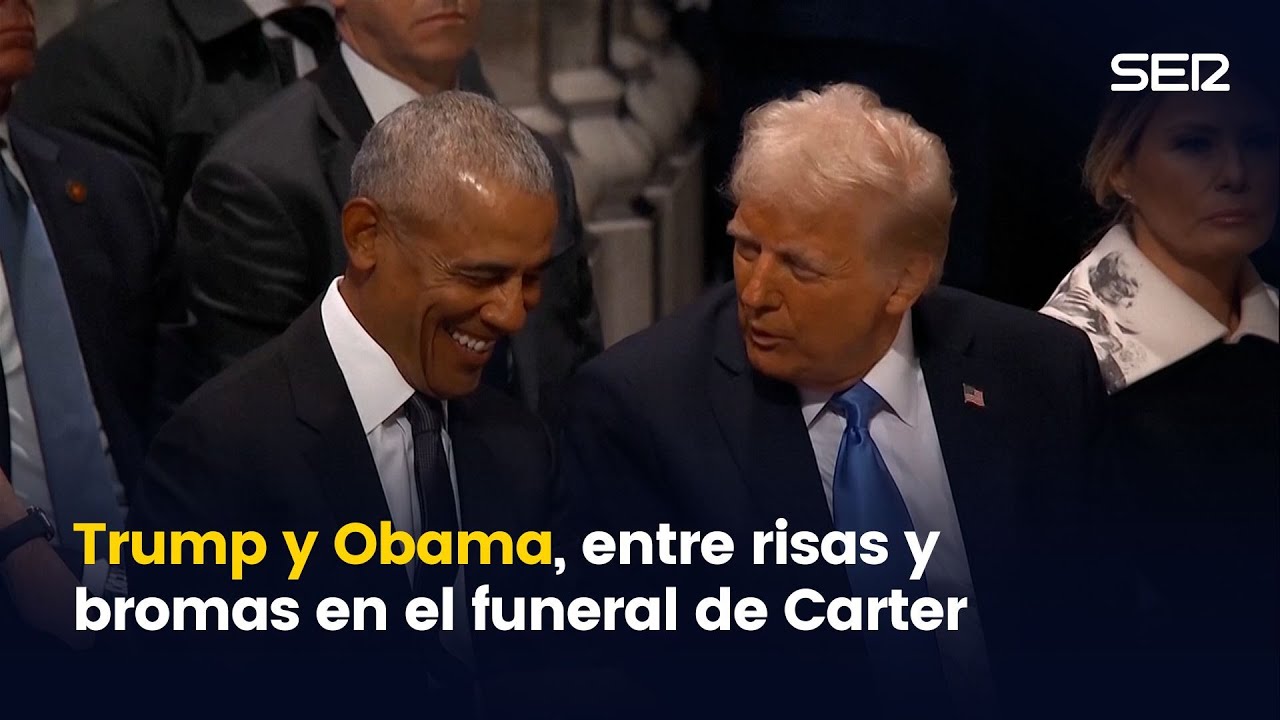Donald Trump y Barack Obama, entre risas y bromas durante la ceremonia ...