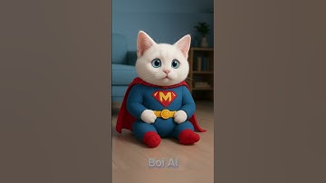 Mèo con làm siêu nhân ❤️ #short #cat #ai #meow #mèo #viralshort