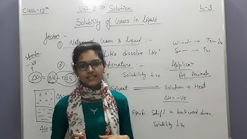Class 12th   unit 2   Lecture 3               Solubility of Gases in liquid (Henry